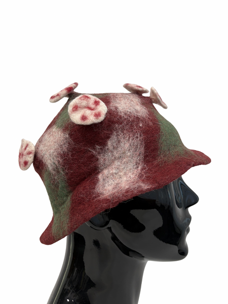 Felted Wool winter hat mushroom