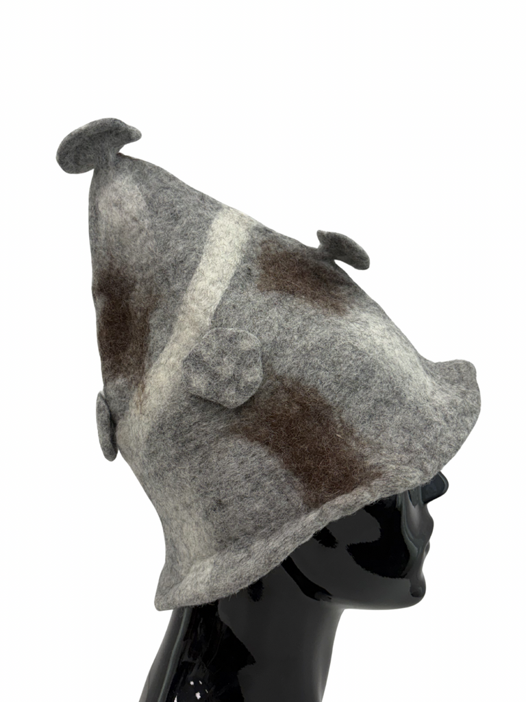 Felted Wool winter hat wizard grey