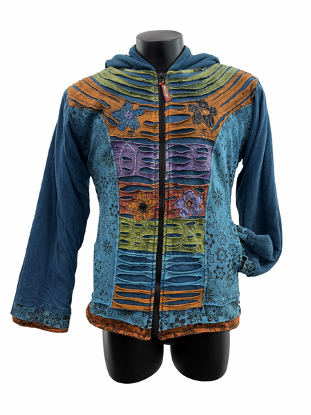 Knit Razor cut Jacket Teal Blue