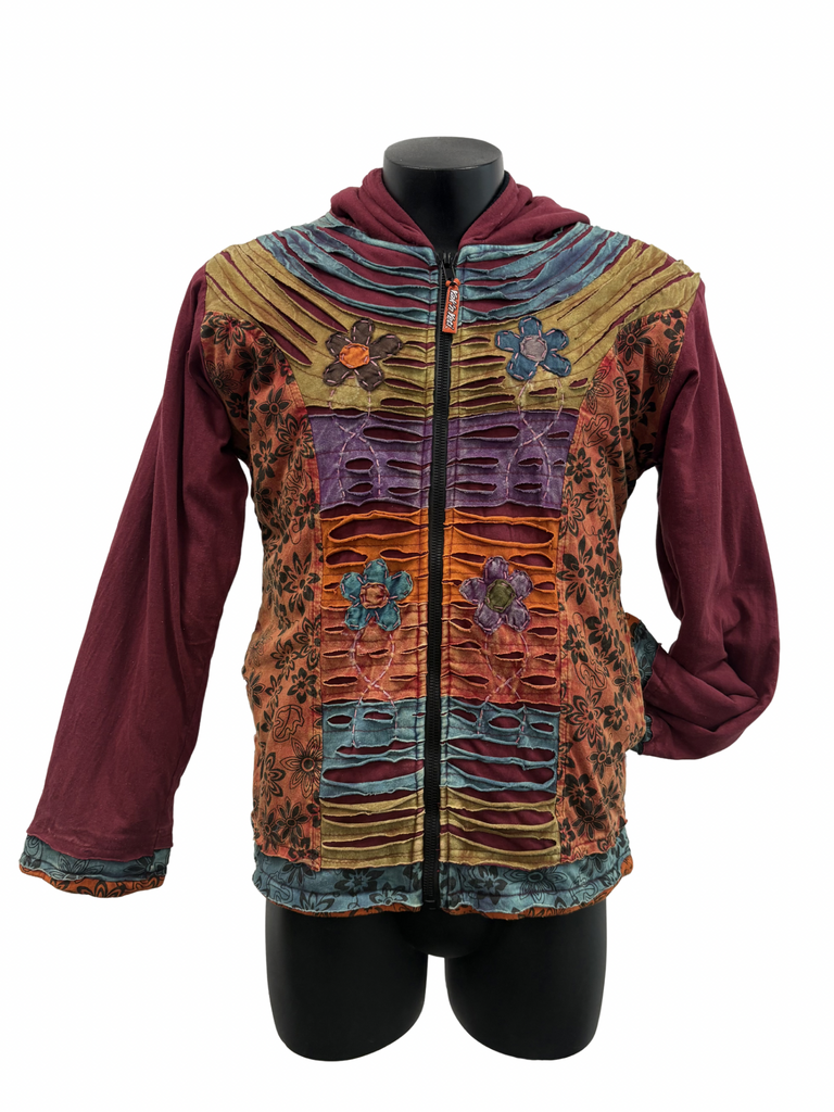 Knit Razor cut Jacket Maroon