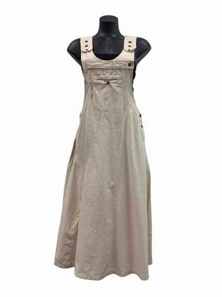 Long Cotton Pinafore Cream