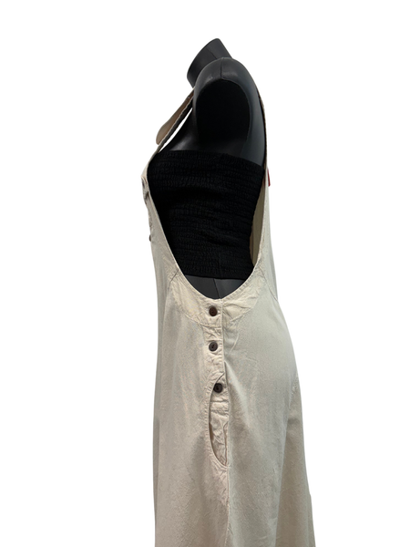 Long Cotton Pinafore Cream