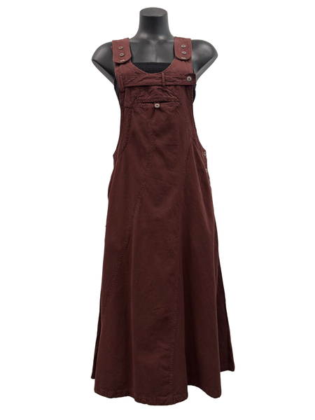 Long Cotton Pinafore Brown