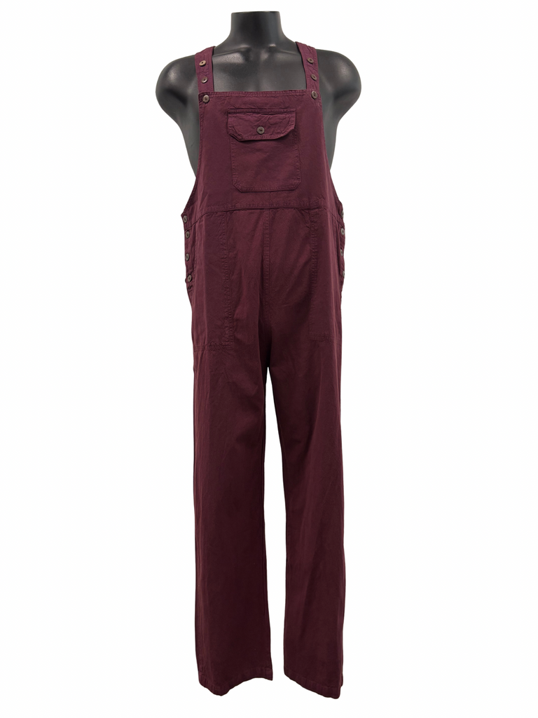 Cotton  overalls straight leg Plum