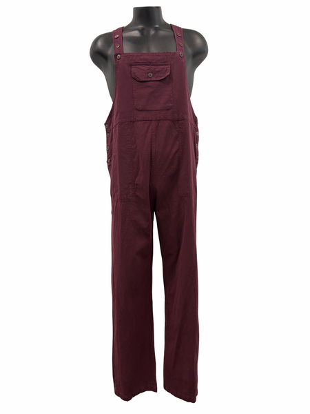 Cotton  overalls straight leg Plum