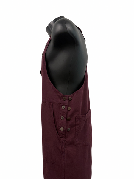 Cotton  overalls straight leg Plum