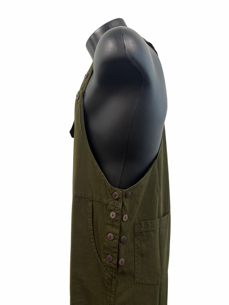 Cotton  overalls straight leg Green