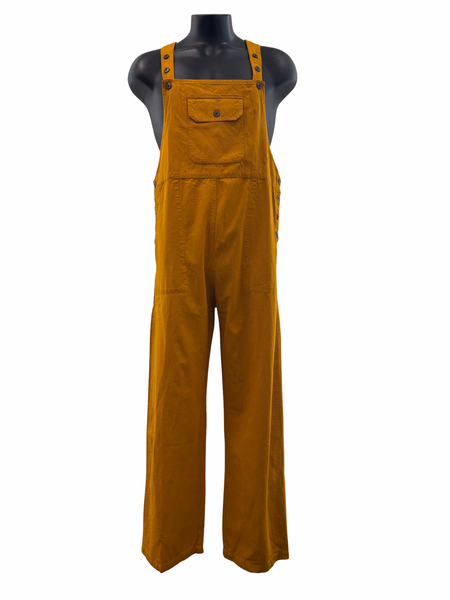 Cotton  overalls straight leg Mustard