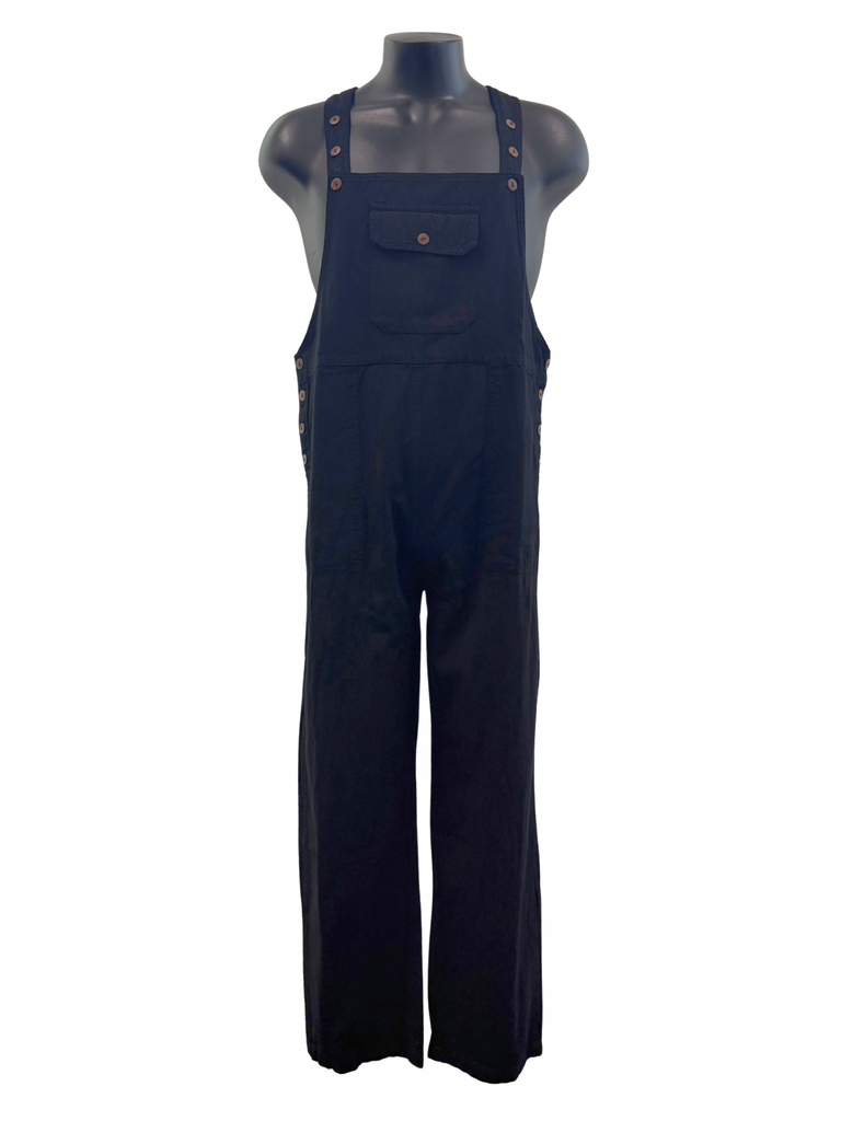 Cotton  overalls straight leg Black