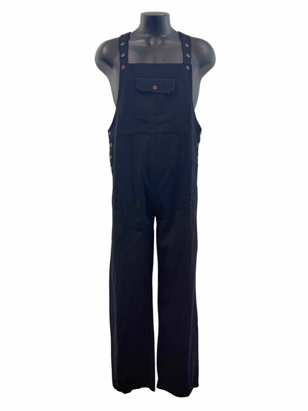 Cotton  overalls straight leg Black