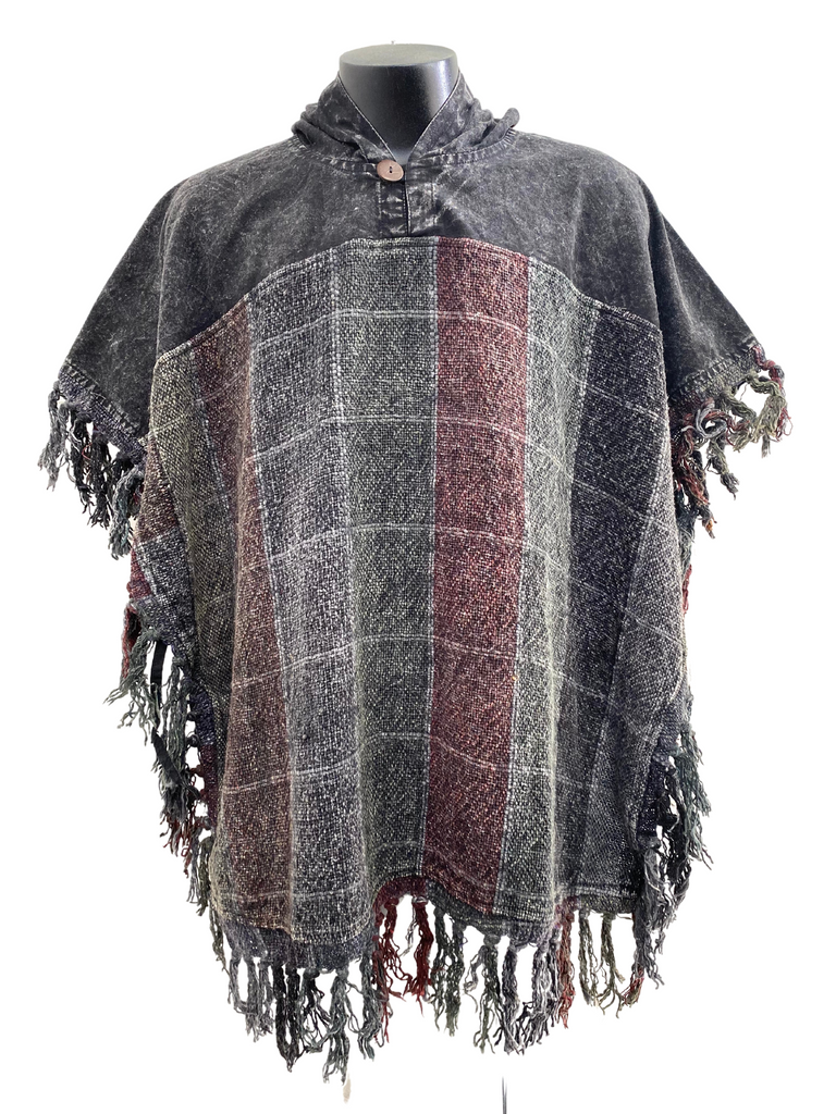 Jali Plaid Square Poncho