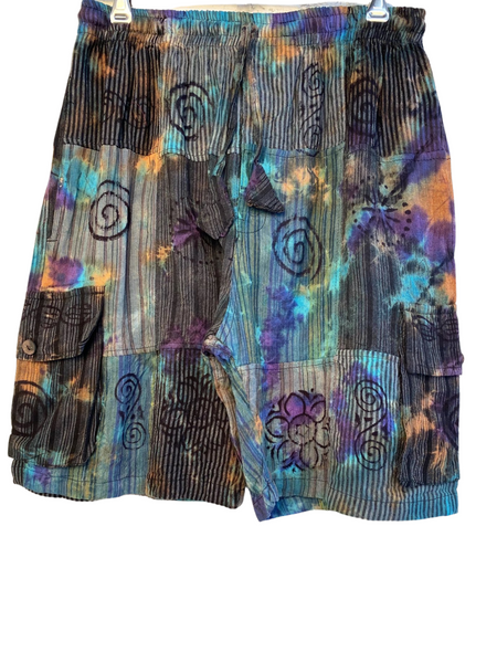 Tie Dyed patchwork shorts