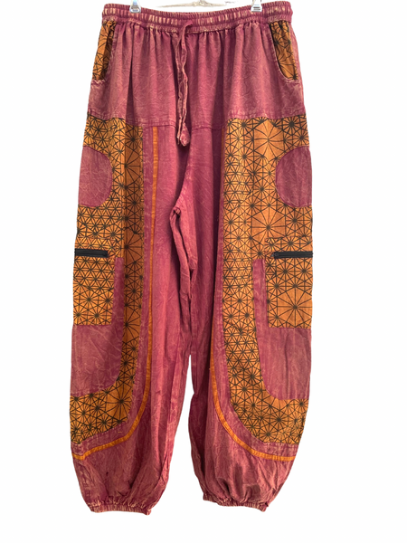 Doof pants Freddie maroon orange