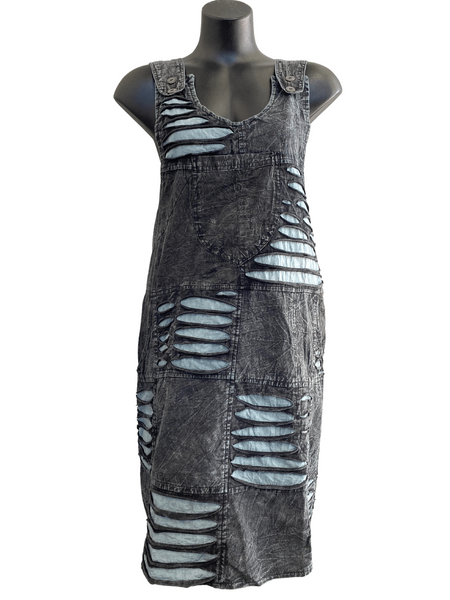 Mid length razor cut pinafore