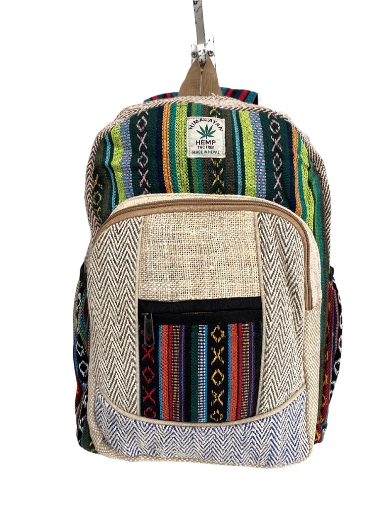 Cotton and hemp backpack bag