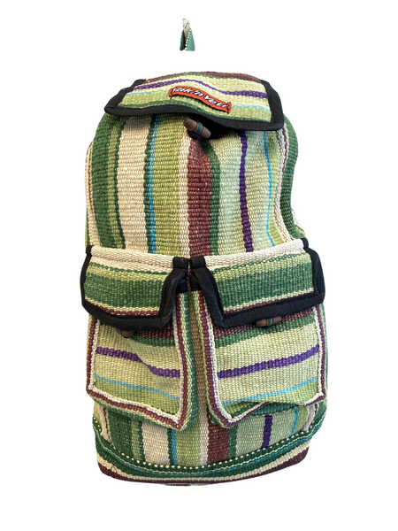 Striped cotton backpack bag