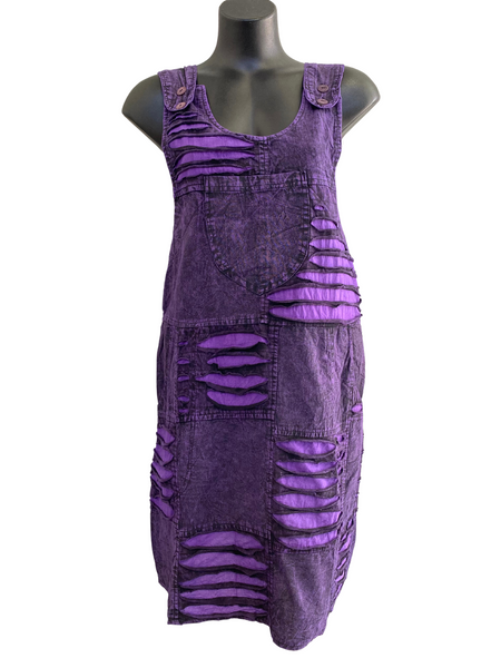 Mid length razor cut pinafore