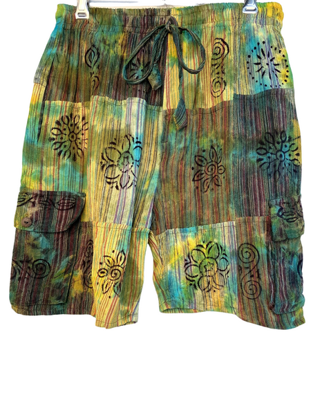 Tie Dyed patchwork shorts