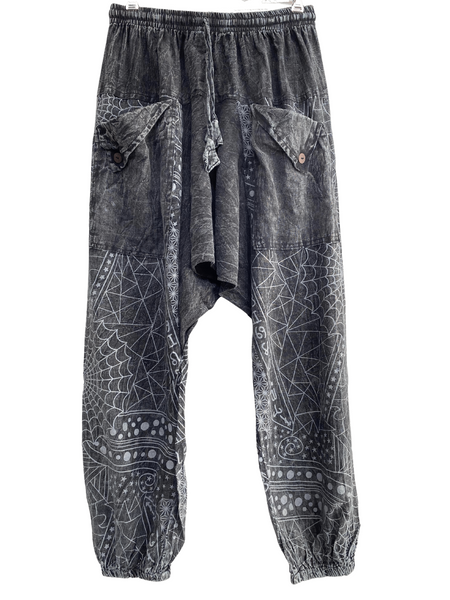 Cotton Zodiac/Web print Pants