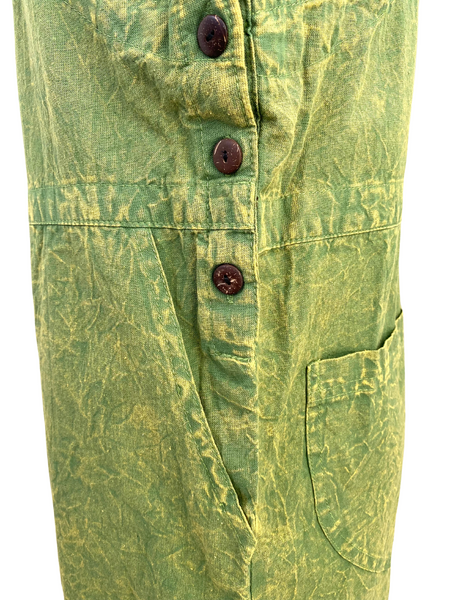 Short Stonewashed cotton overalls