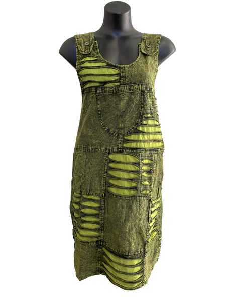 Mid length razor cut pinafore
