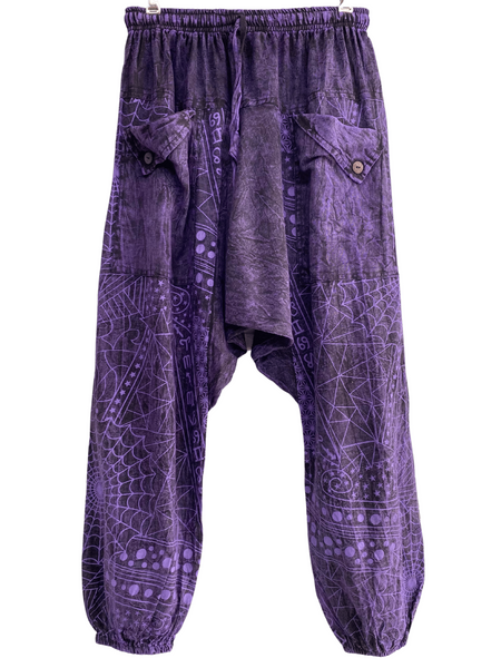 Cotton Zodiac/Web print Pants